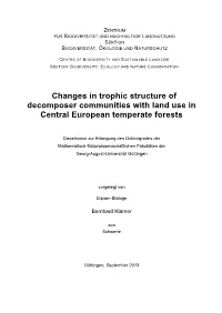 Changes in Trophic Structure of Decomposer Communities with Land Use in Central European Temperate Forests