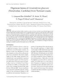 Digenean Fauna of Cerastoderma Glaucum (Veneroidae, Cardidae) from Tunisian Coasts