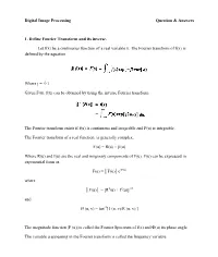 Digital Image Processing Question & Answers GRIET/ECE 1. Define