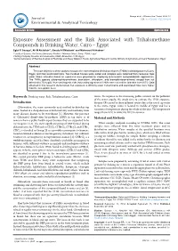 Exposure Assessment and the Risk Associated with Trihalomethane Compounds in Drinking Water, Cairo