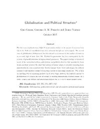 Globalization and Political Structure∗
