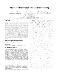 IMU-Based Trick Classification in Skateboarding