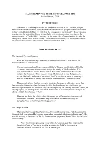 MASON REMEY and THOSE WHO FOLLOWED HIM Revised January 2008
