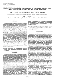 POUDRETTEITE, Knarb3si12o3e, a NEW MEMBER of the OSUMILITE GROUP from MONT SAINT-HILAIRE, OUEBEC, and ITS CRVSTAL STRUCTURE Assr