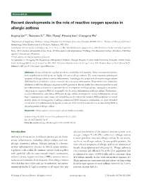 Recent Developments in the Role of Reactive Oxygen Species in Allergic Asthma