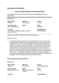 Schedule of Decisions