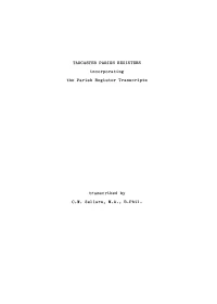 TADCASTER PARISH REGISTERS Incorporating the Parish Register Transcripts