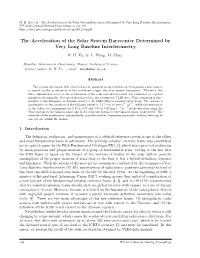 The Acceleration of the Solar System Barycenter Determined By