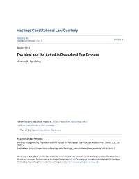 The Ideal and the Actual in Procedural Due Process