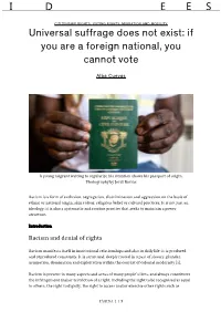 Universal Suffrage Does Not Exist: If You Are a Foreign National, You Cannot Vote