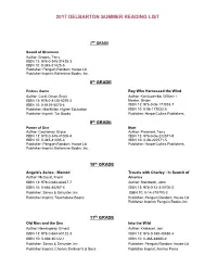 2017 Delbarton Summer Reading List