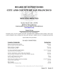 Board of Supervisors City and County of San Francisco
