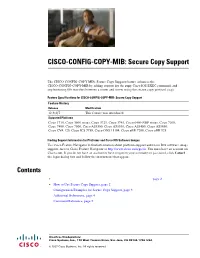 CISCO-CONFIG-COPY-MIB: Secure Copy Support