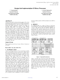 Design and Implementation of Sharc Processor T