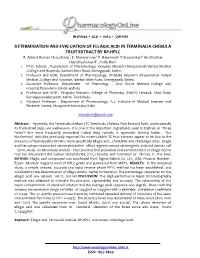 Determination and Evaluation of Ellagic Acid in Terminalia Chebula Fruit Extract by Rp-Hplc R