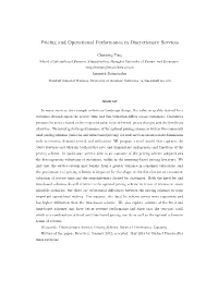 Pricing and Operational Performance in Discretionary Services