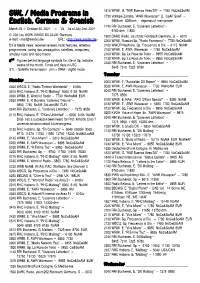 SWL / Media Programs