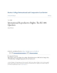 The RU 486 Question, 18 B.C