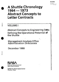 1973 Abstract Concepts to Letter Contracts NASA