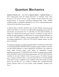 Quantum Mechanics