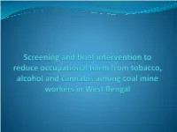 Screening and Brief Intervention to Reduce Occupational