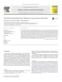 Anchoring and Housing Choice: Results of a Natural Policy Experiment