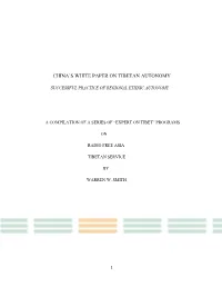 China's White Paper on Tibetan Autonomy