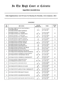 Daily Cause List Dated 21.01.2021