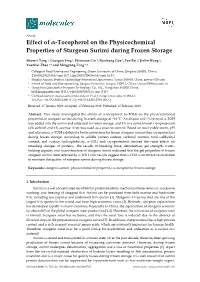 Effect of Α-Tocopherol on the Physicochemical Properties of Sturgeon Surimi During Frozen Storage