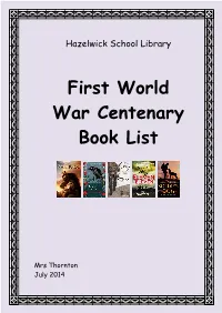 First World War Centenary Book List