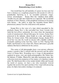 Kanan Devi Remembering a Lost Archive