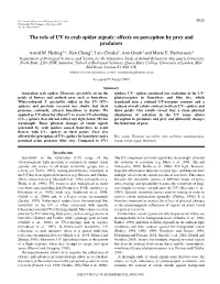 The Role of UV in Crab Spider Signals: Effects on Perception by Prey and Predators Astrid M
