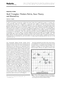 Flinders Petrie, Race Theory and Biometrics
