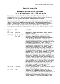Forbes of Callendar Finding Aid Part 3 -2Nd William Forbes