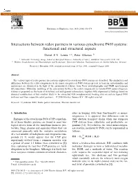 Interactions Between Redox Partners in Various Cytochrome P450 Systems: Functional and Structural Aspects