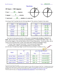 Latitude, Longitude and Time Zones