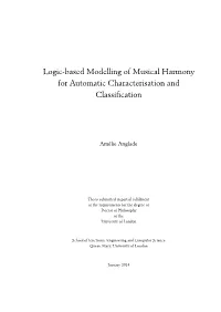 Logic-Based Modelling of Musical Harmony for Automatic Characterisation and Classiﬁcation