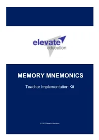Memory Mnemonics