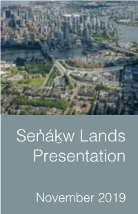 Sen̓áḵw Lands Presentation