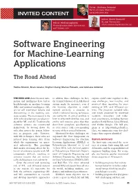 Software Engineering for Machine-Learning Applications