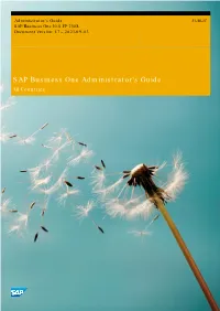 Administrator's Guide for SAP Business One 10.0