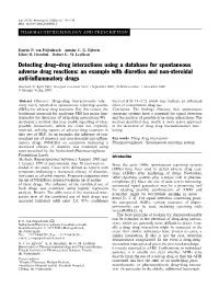 Detecting Drug±Drug Interactions Using a Database for Spontaneous Adverse Drug Reactions: an Example with Diuretics and Non-Steroidal Anti-In¯Ammatory Drugs