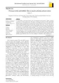 Proteases in Fish and Shellfish: Role on Muscle Softening and Prevention *Sriket, C