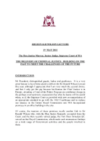 Sir Ronald Wilson Lecture (Pdf 102Kb)