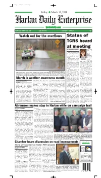 Status of TCRS Heard at Meeting by JARROD SHERMAN You Don’T Contributing Writer Have to Have Any a Tragic Car Crash Over Special the Weekend Might Prove Skills