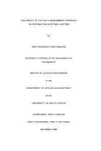 Submitted in Fulfilment of the Requirements for the Degree of in the At