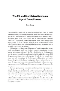 The EU and Multilateralism in an Age of Great Powers