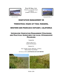Vegetation Management in Terrestrial Edges of Tidal Marshes