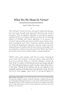 What Do We Mean by Virtue?
