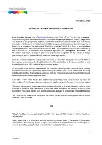 1 Press Release Update on the On-Going